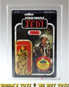 Vintage Kenner Star Wars ROTJ Carded 3.75" Han Solo Trench Coat Figure AFA 80 Y-NM (C85 B75 F85) #11356553