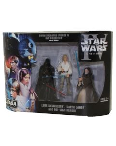 Saga 2 Exclusive Commemorative DVD Collection (ANH) with 3.75" Action Figures: Luke Skywalker, Darth Vader, and Obi-Wan Kenobi