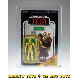 Vintage 1983 Kenner Star Wars ROTJ 65 Back-C C-3PO (Removable Limbs) Carded Action Figure AFA 80 Y-NM (C80 B85 F90) #12063435