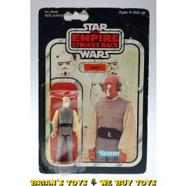 Vintage Kenner Star Wars Carded 3.75" ESB Lobot Action Figure C2Y (melted bubble, tears in card)