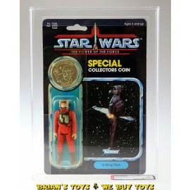 Vintage Kenner Star Wars Carded POTF 92 Back B-Wing Pilot Action Figure AFA 80+ Y-NM (C80 B85 F80)  #15113495