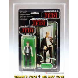 Vintage Palitoy Star Wars Carded Tri-Logo 70 Back-B Han Solo Pale Hands / PBP Blister Action Figure AFA 30 Y-FAIR (C75 B30 F80) #14313350
