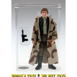 Vintage Kenner Star Wars Loose Han Solo (Trench Coat) Camo Lapel / Pink Face Action Figure AFA 75+ EX+/NM #11191977