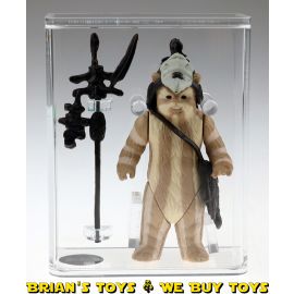 Vintage Kenner Star Wars Loose HK Logray Beige Stripes Action Figure AFA 75 EX+/NM #11328101