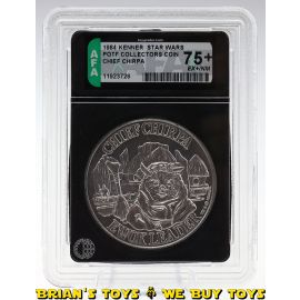 Vintage Kenner Star Wars POTF Collectors Coin Chief Chirpa AFA 75+ EX+/NM #11923726