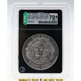 Vintage Kenner Star Wars POTF Collectors Coin Han Solo (Hoth Outfit) AFA 70+ EX+ #12052370