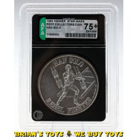 Vintage Kenner Star Wars POTF Collectors Coin Han Solo AFA 75+ EX+/NM #11849305