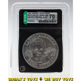 Vintage Kenner Star Wars POTF Collectors Coin Lando (General Pilot) AFA 70 EX+ #11623443