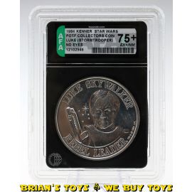 Vintage Kenner Star Wars POTF Collectors Coin Luke (Stormtrooper) No Eyes AFA 75+ EX+/NM #12102546