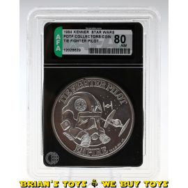 Vintage Kenner Star Wars POTF Collectors Coin TIE Fighter Pilot AFA 80 NM #12028629