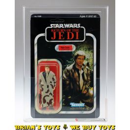 Vintage Kenner Star Wars Carded ROTJ 77 Back-A Han Solo (In Trench