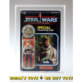 Vintage Kenner Star Wars POTF 92 Luke (Battle Poncho) Action Figure AFA 80 Y-NM (C80 B85 F90) #14291806