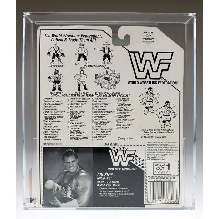 1994 Hasbro WWF Series 11 Green Card Crush Action Figure AFA 70