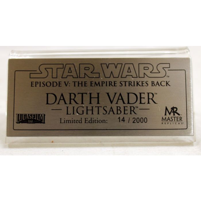 Star Wars Master Replicas Darth Vader ESB Lightsaber LE #14/2000