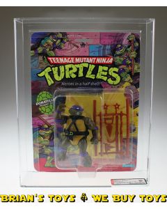 1998 Playmates TMNT Series 1 / 10 Back Donatello Soft Head / Fan Club Flyer Behind Figure AFA 80 NM (C75 B80 F85) #11228747