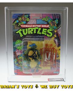 1998 Playmates TMNT Series 1 / 10 Back Leonardo Soft Head / Fan Club Flyer Behind Accessory Tree AFA 75+ EX+/NM (C85 B75 F85) #14652409
