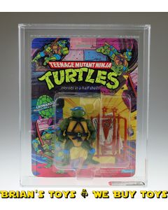1988 Playmates TMNT Series 1 / 10 Back Leonardo Soft Head/Fan Club Flyer Action Figure AFA 70 EX+ (C80 B60 F90) #19875537