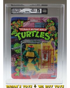 1988 Playmates TMNT Series 1 / 10 Back Michelangelo Soft Head/Fan Club Flyer Action Figure AFA 75 EX+/NM (C75 B75 F85) #11088780