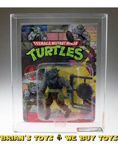 1988 Playmates TMNT Series 1 / 10 Back Rocksteady Soft Head Action Figure AFA 70+ EX+ (C75 B80 F70) #16997636
