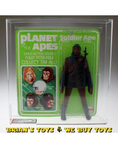 1974 MEGO Planet of the Apes Series 1 / 2nd Issue Card Soldier Ape with Age Recommendation Action Figure AFA 80+ NM (C80 B85 F90) #17437495