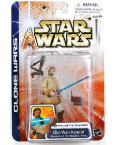 Star Wars Clone Wars Carded 3.75" Obi-Wan Kenobi (General of the Republic Army) Action Figure