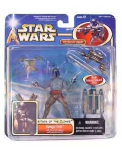 Star Wars Attack of the Clones Deluxe Carded Jango Fett Action Figure