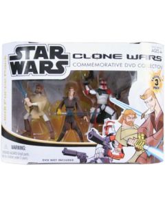 Star Wars Clone Wars Commemorative DVD Collection Jedi Force Action Figure 3-Pack