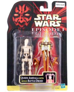 Star Wars Episode I Carded 3.75" Queen Amidala (Coruscant) with Bonus Battle Droid