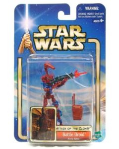 Star Wars Saga AOTC Carded 3.75" Battle Droid Arena Battle (Red) Action Figure