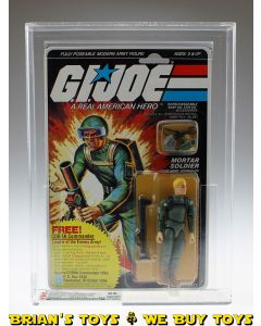 Vintage Hasbro GI Joe 9 Back Straight Arm Short-Fuze Mortar Soldier Free Cobra Commander Offer CAS 85 (C85 B85 F85) 