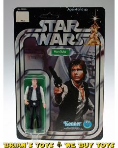 Vintage Kenner Carded  Star Wars 12 Back-C Han Solo Action Figure C6 (whiteout upper-left corner) 