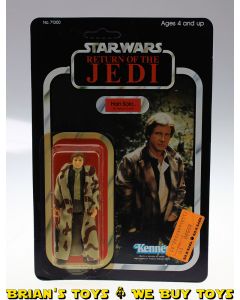 Vintage Kenner Carded ROTJ Star Wars Han Solo (Trench Coat) Action Figure C7.5Y