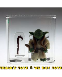 Vintage Kenner Star Wars Loose Action Figure / HK Yoda Brown Snake / Dark Green AFA 85 NM+ #11119101