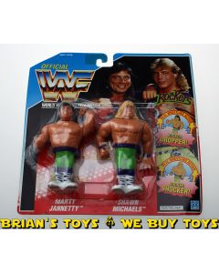 Hasbro WWF Carded The Rockers Marty Jannetty / Shawn Michaels C7 (Slight Bubble Lift)