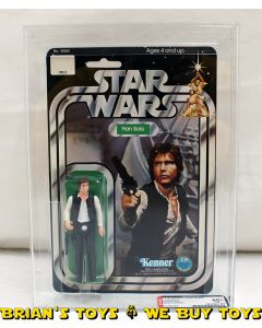 Vintage Star Wars 12 Back C Carded Han Solo (Small Head) AFA 80+ (C80 B85 F80)