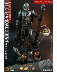Star Wars Sideshow The Mandalorian and The Child Deluxe Hot Toys Quarter Scale Figure (QS017)  
