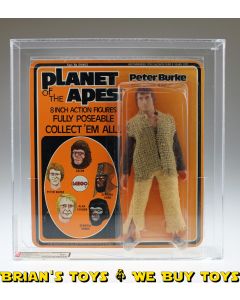 1975 MEGO Planet of The Apes Series 2 Peter Burke 1st Issue Card / Type 2 Action Figure AFA 80 NM (C75 B80 F85) #14192222