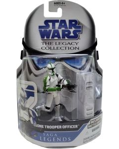 Star Wars 2008 Legacy Collection Saga Legends Carded 3.75" Clone Trooper Officer (Green) Action Figure