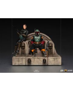 Star Wars Sideshow Iron Studios Boba Fett & Fennec Shand on Throne Deluxe 1:10 Scale Statue