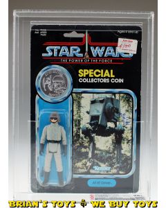 Vintage Kenner Star Wars Carded POTF 92 Back-A AT-ST Driver Action Figure With Collector Coin CAS 70+ (C70 B75 F85) #16583252