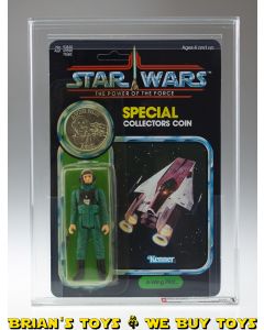 Vintage Kenner Star Wars Carded POTF 92 Back A-Wing Pilot Action Figure AFA 80 Y-NM (C75 B85 F85) #19344386