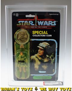 Vintage Kenner Star Wars Carded POTF 92 Back Leia (Combat Poncho) Action Figure AFA 80 Y-NM (C75 B85 F85) #11278293
