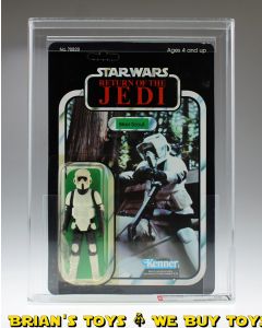 Vintage Kenner Star Wars Carded ROTJ 77 Back-A Biker Scout Action Figure AFA 80 Y-NM (C75 B85 F80) #17575078