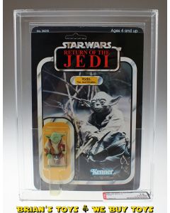 Vintage Kenner Star Wars Carded ROTJ 65 Back-A Yoda Action Figure AFA 75 Y-EX+/NM (C75 B75 F85) #11896125