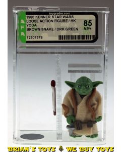 Vintage Kenner Star Wars Loose HK Yoda Brown Snake / Dark Green Action Figure AFA 85 NM+ #12507578