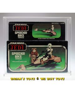 Vintage Kenner Star Wars Vehicle Boxed Speeder Bike MISB C7.5