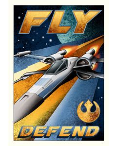 Star Wars Licensed Artwork "Fly And Defend" - Canvas Small (by Mike Kungl)