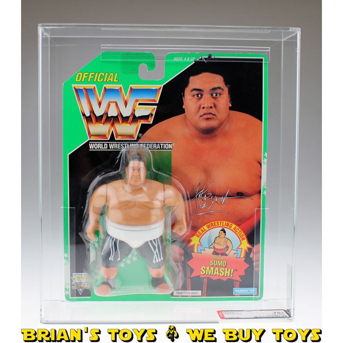 1994 Hasbro WWF Series 11 Green Card Yokozuna Action Figure AFA 75