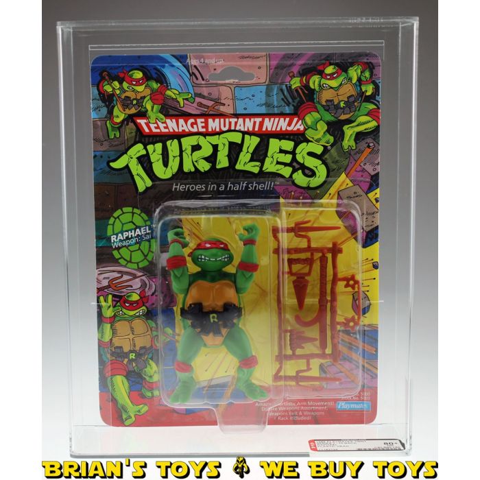 Vintage Playmates TMNT Series 1 / 10 Back Raphael Plastic Head AFA 80+ NM  (C80 B85 F80) #11162124