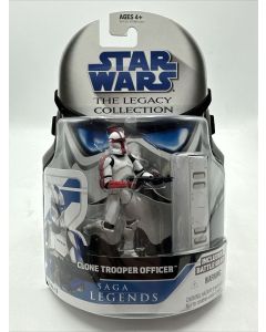 Star Wars 2008 Legacy Legends Carded 3.75" Clone Trooper Officer (Red)